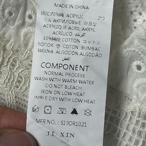 Simplee Dress White Lace Sleeveless Ruffled Floral Feminine Romantic Chic Size S - Picture 10 of 12